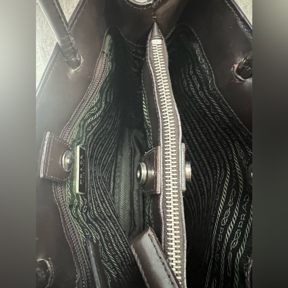 Authentic Prada Brown Leather Shoulder Bag - EUC - Picture 7 of 11